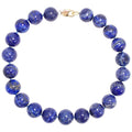 Vintage Lapis Lazuli Round Bead 585 or 14 Karat Choker Necklace