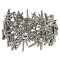 Oscar de la Renta Swarovski Crystal Fireworks Motif Statement Bracelet in Silver