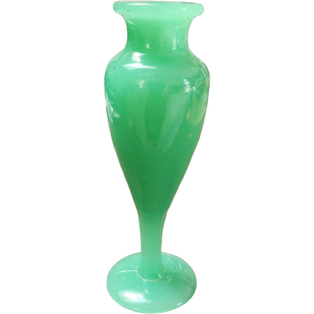 5 1/2 in Jadeite Uranium Glass Perfume Bottle Vase