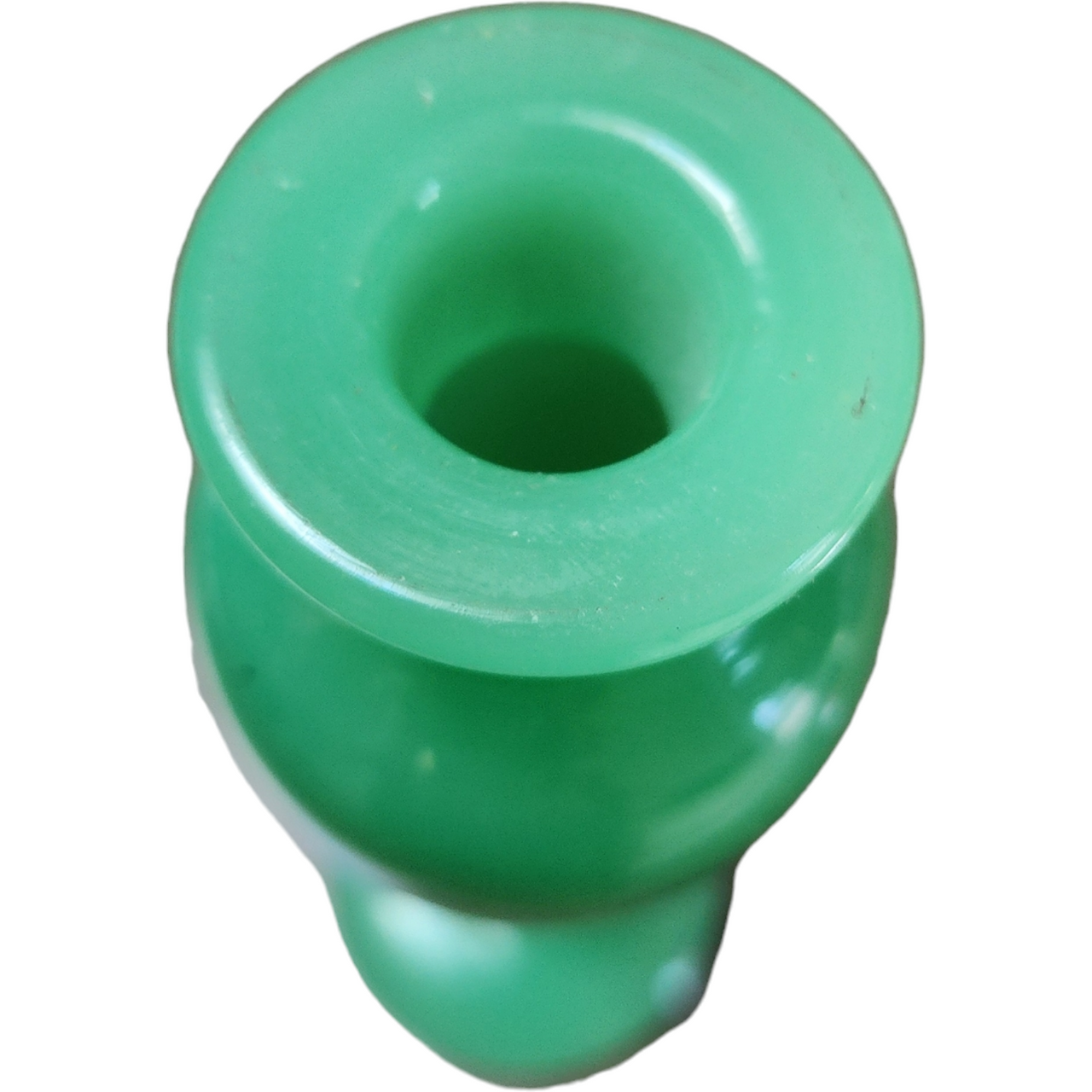 5 1/2 in Jadeite Uranium Glass Perfume Bottle Vase