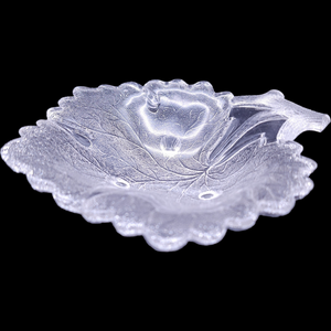 5" Gillinder Maple Leaf 3 Toed Sauce Dish