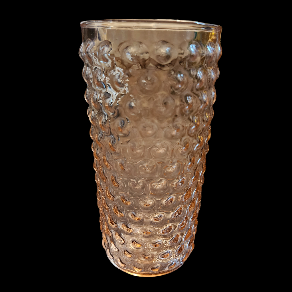 5" MacBeth-Evans Machob Pink Hobnail 12 Oz Flat Tumbler