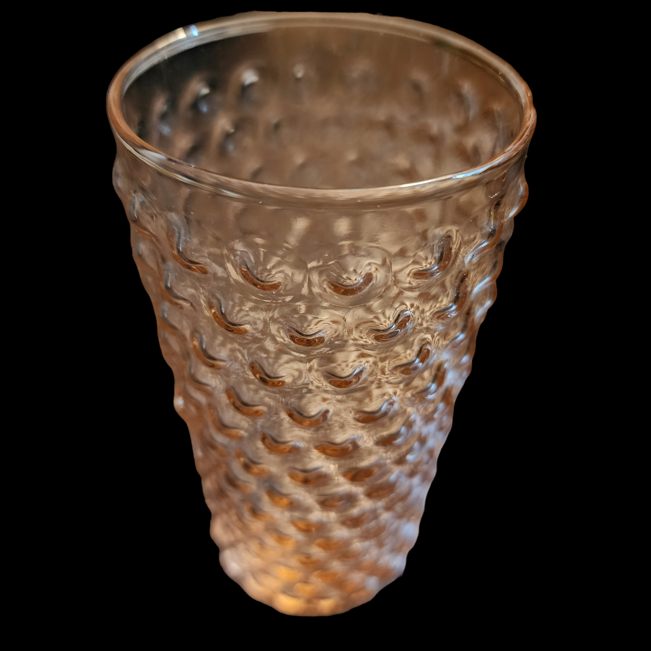 5" MacBeth-Evans Machob Pink Hobnail 12 Oz Flat Tumbler