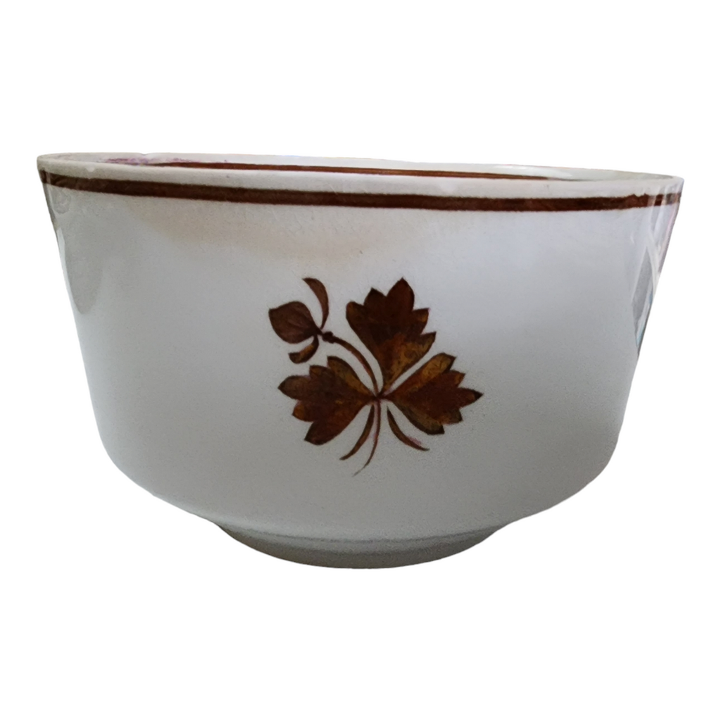 5" Meakin Alfred Tea Leaf Copper Tea Leaf Center Cranberry Bowl