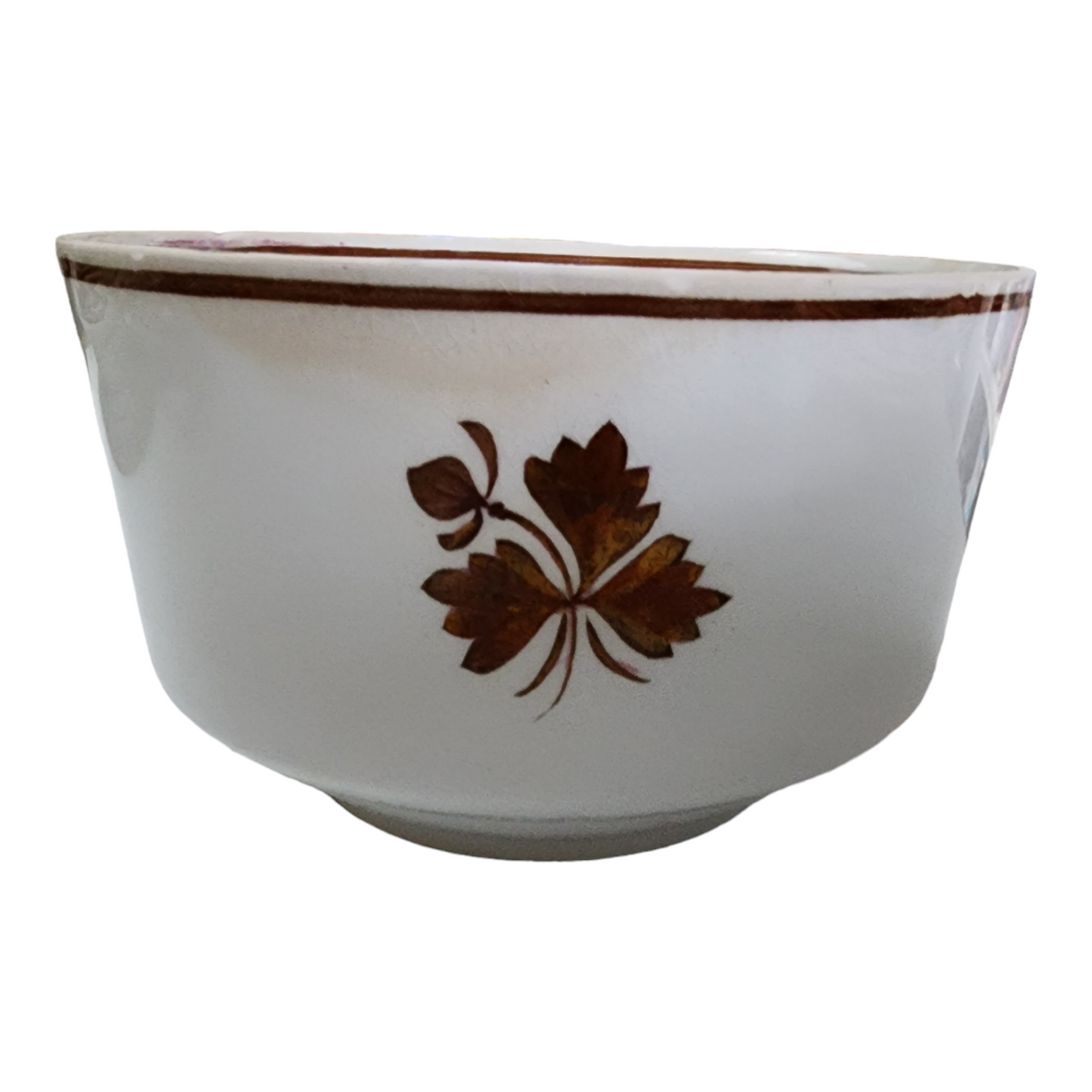 5" Meakin Alfred Tea Leaf Copper Tea Leaf Center Cranberry Bowl