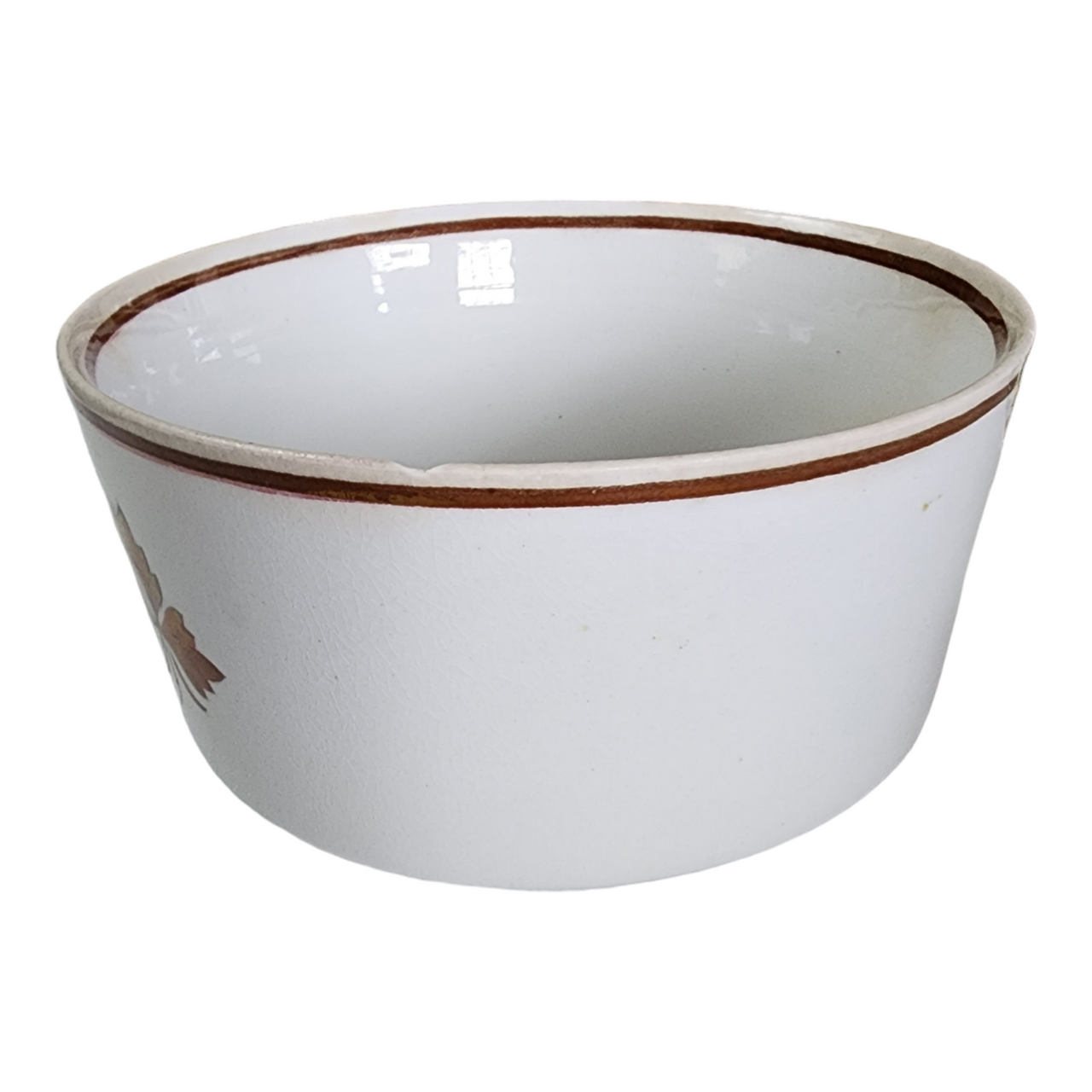 5" Meakin Alfred Tea Leaf Copper Tea Leaf Center Cranberry Bowl