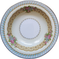 5" Noritake Juno Blue & Tan Band Flowers Tan Scrolls Rim Fruit Dessert Sauce Bowl Japan