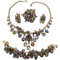 Juliana D&E Black Diamond Iridescent Dangling Crystal Cluster Parure