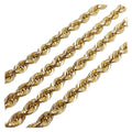 14 Karat Yellow Gold Twisted Textured Rope Simple Chain, 7.3g
