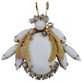 Juliana DeLizza & Elster Aurora Borealis and White Crystal Bug Insect Pin Brooch