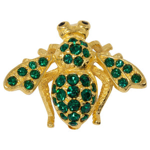 Joan Rivers Green Crystal Bee Wasp Pin Brooch in Gold, Classics Collection