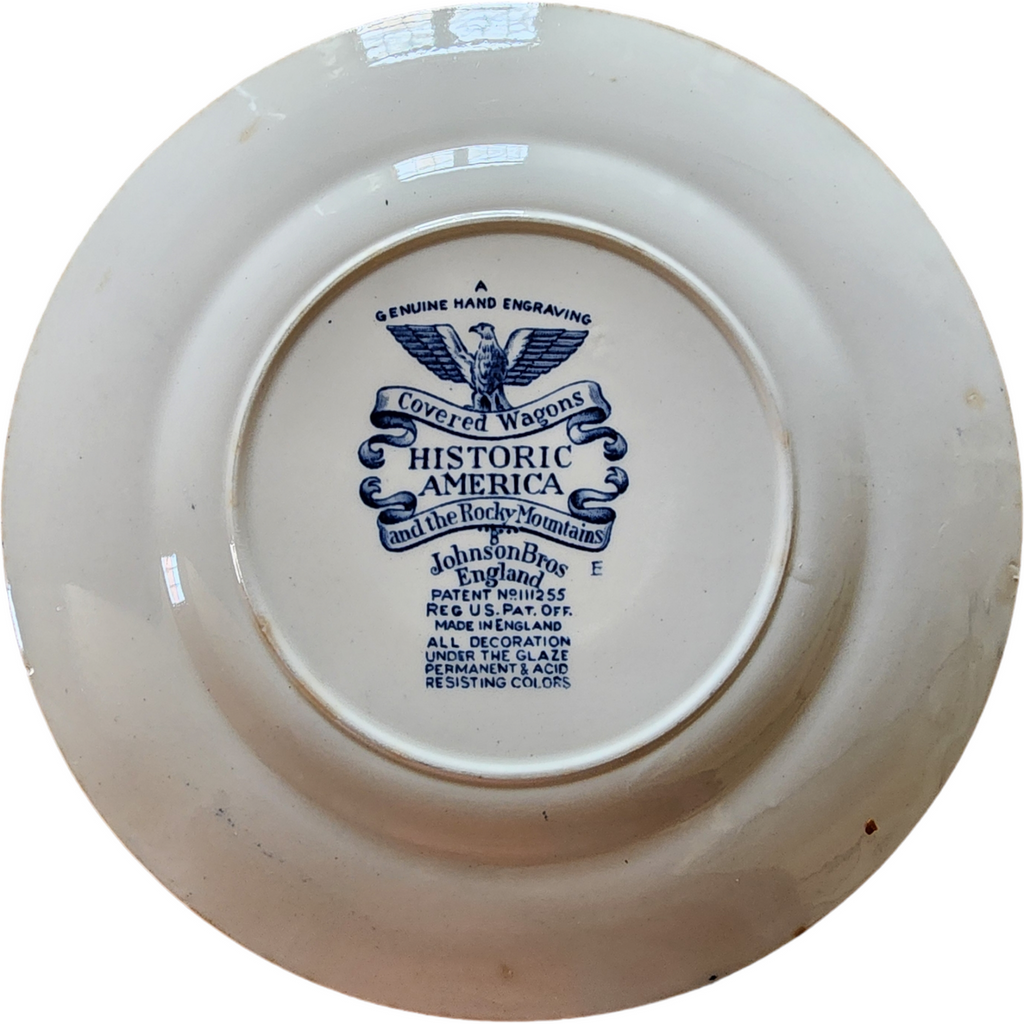 6"Johnson Brothers Historic America Blue Covered Wagon Bread & Butter Plate