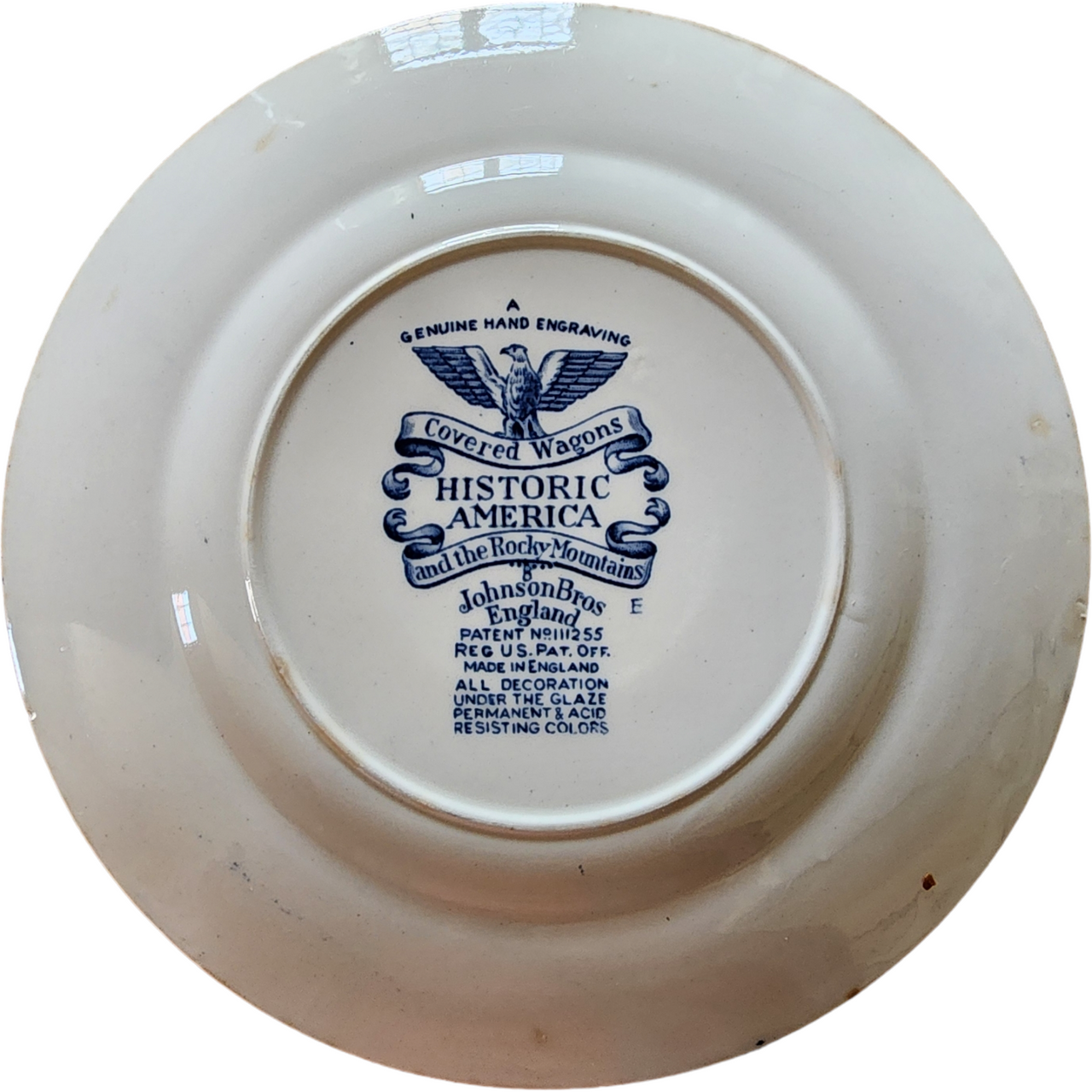 6"Johnson Brothers Historic America Blue Covered Wagon Bread & Butter Plate