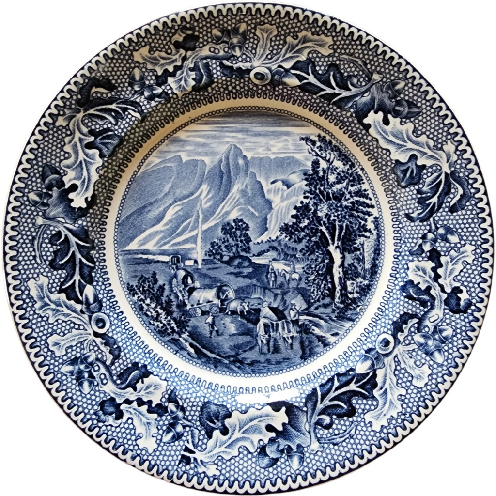 6"Johnson Brothers Historic America Blue Covered Wagon Bread & Butter Plate