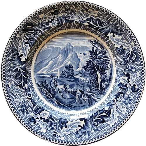 6"Johnson Brothers Historic America Blue Covered Wagon Bread & Butter Plate