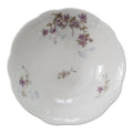 6" Syracuse China Purple Floral Sprigs & Embossed Rim Coupe Cereal Bowl