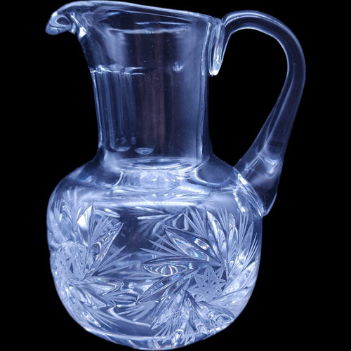 6" American Brilliant Cut Lead Crystal  20 Oz Pitcher