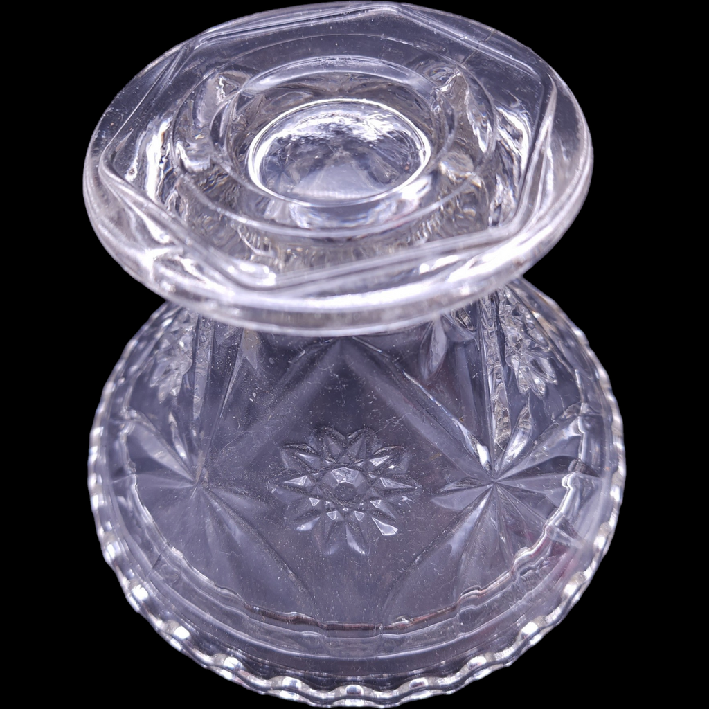 6" Anchor Hocking Prescut Clear EAPG Glass Punch Bowl Stand