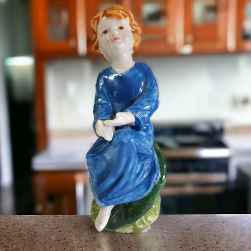 6" Child Hand Painted Glazed Porcelain Figurine