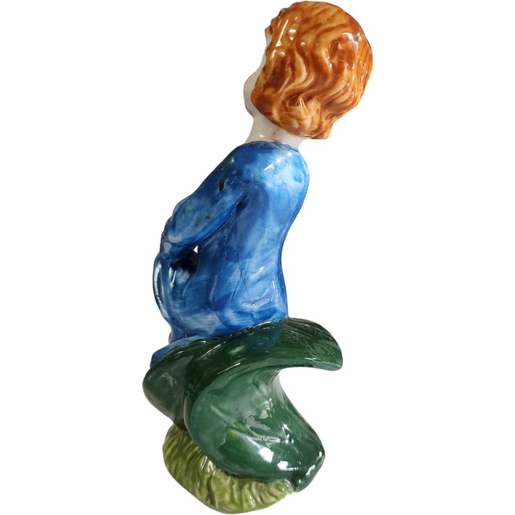 6" Child Hand Painted Glazed Porcelain Figurine