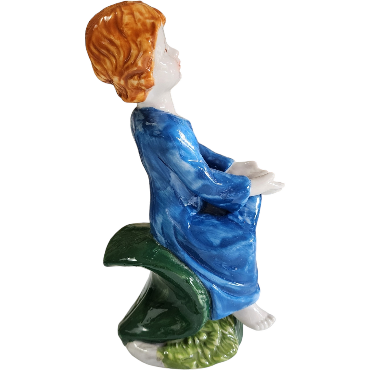 6" Child Hand Painted Glazed Porcelain Figurine