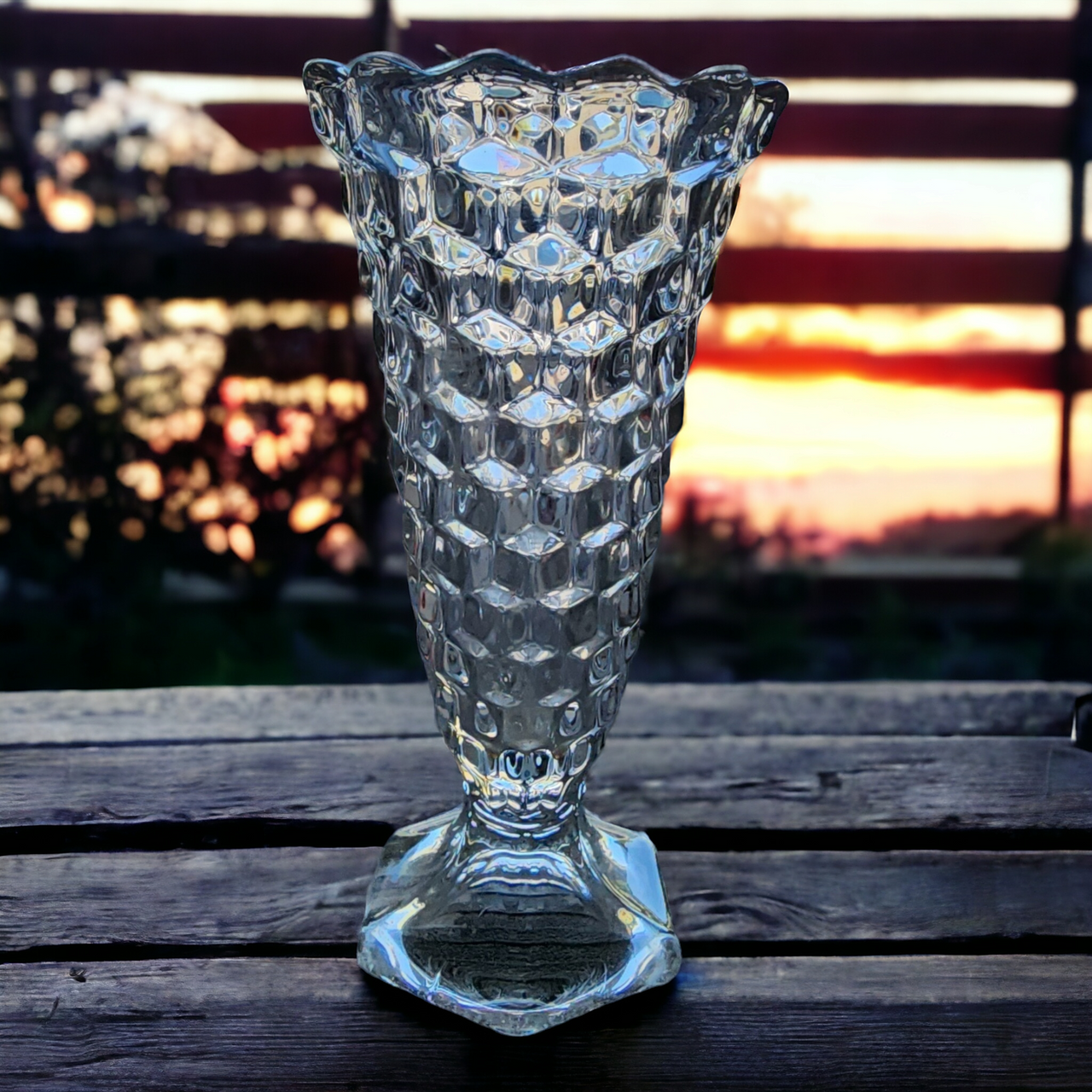 6"  Fostoria American Clear Flared Bud Vase