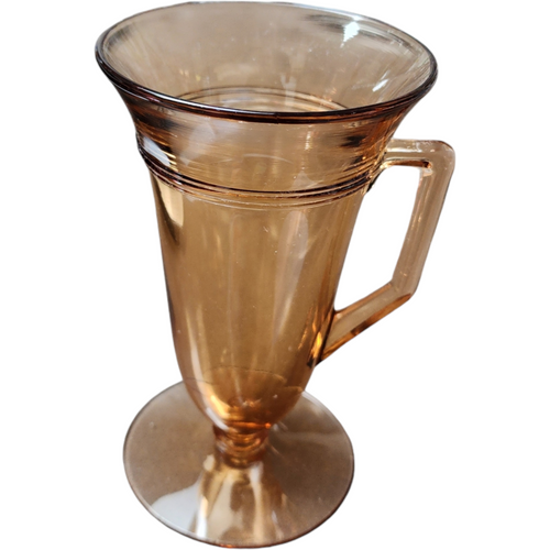 6" Fostoria Priscilla Amber Glass Handled Tumbler