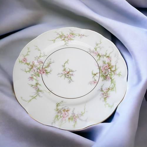 6" Haviland Rosalinde New York Scallop Pink, Lavender & White Flowers Bread & Butter Plate