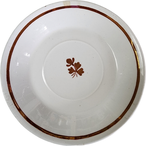 6" Meakin, Alfred Copper Tea Leaf Center Ironstone Saucer for Flat Cup
