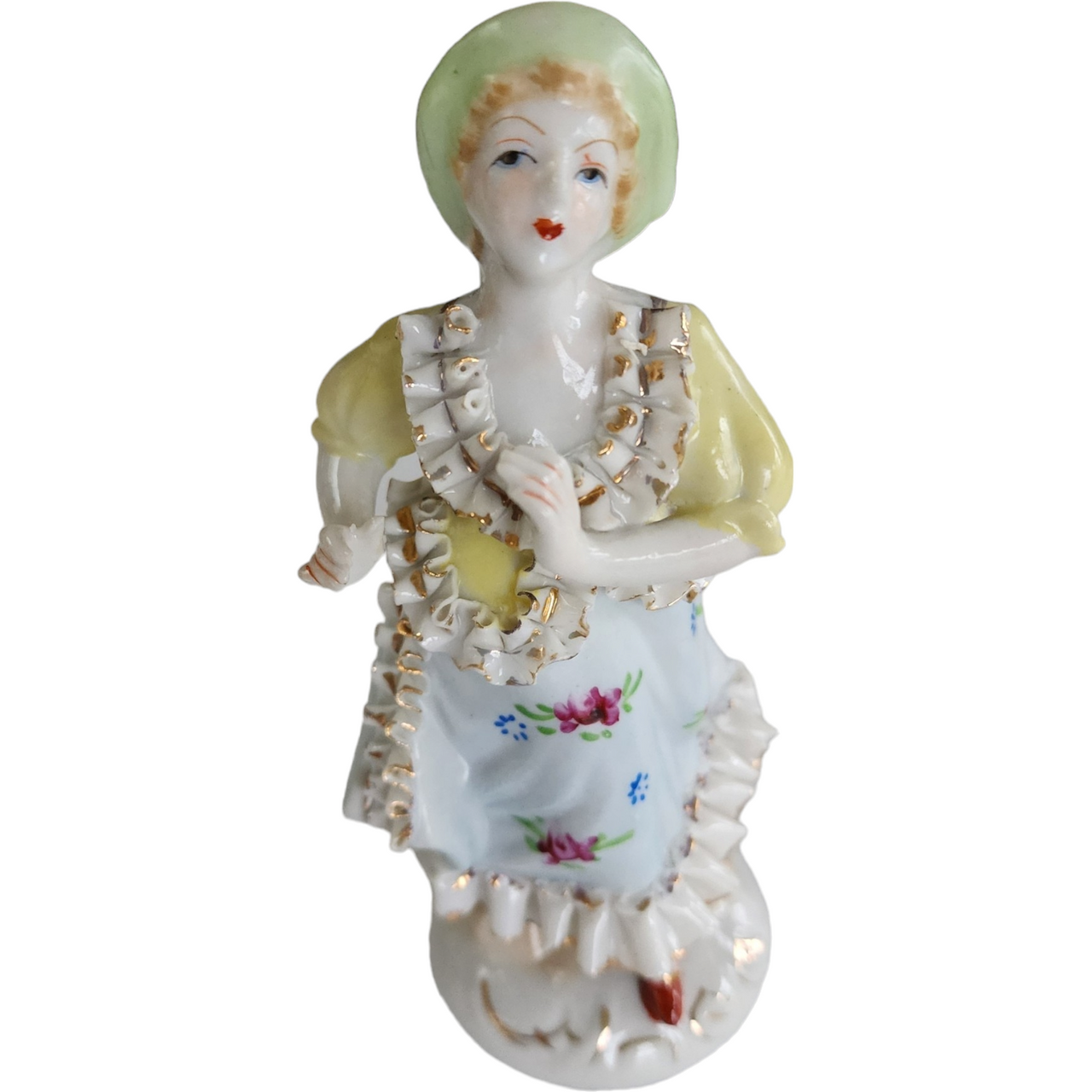 6" Occupied Japan Girl Lace Porcelain Figurine