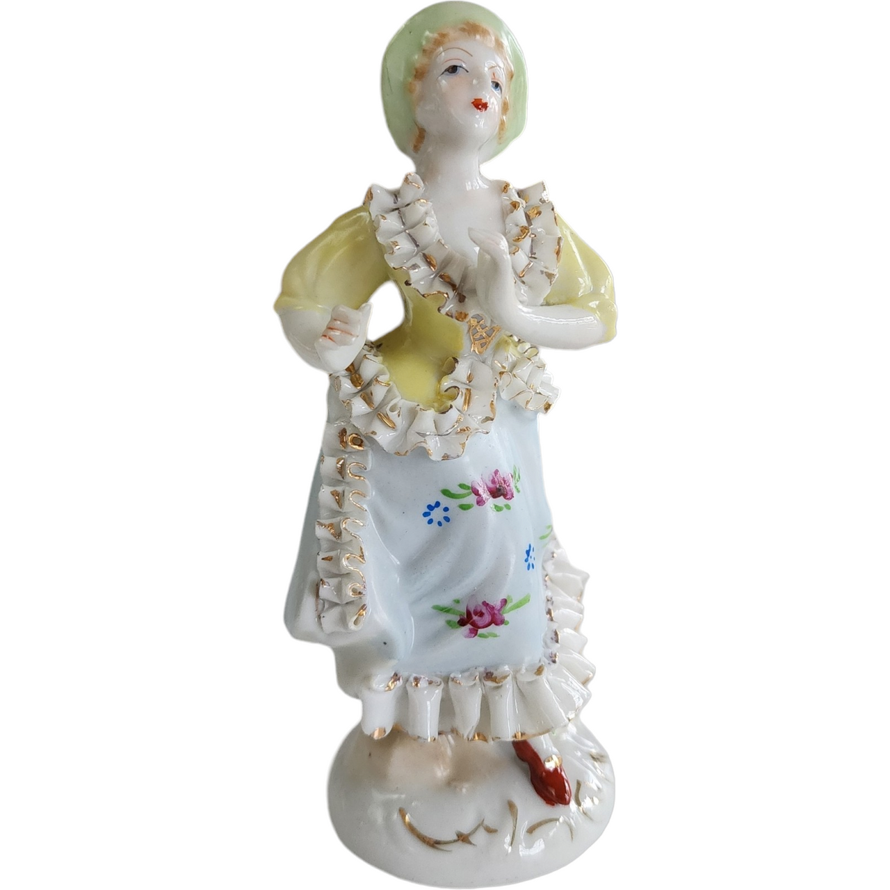 6" Occupied Japan Girl Lace Porcelain Figurine