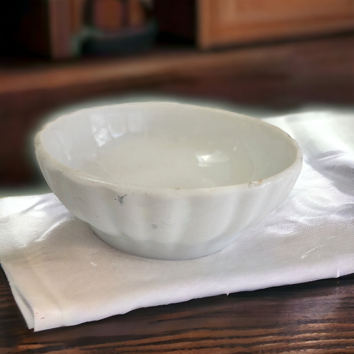 6" Powell Bishop & Stonier Royal Ironstone Embossed Ribs Farmhouse Bowl