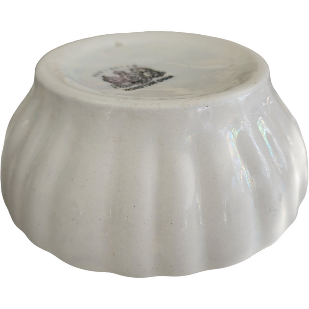 6" Powell Bishop & Stonier Royal Ironstone Embossed Ribs Farmhouse Bowl
