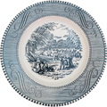 6" Royal USA Currier and Ives Blue Bread & Butter Plate