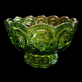 6" Smith Glass Moon and Star Green Compote No Lid
