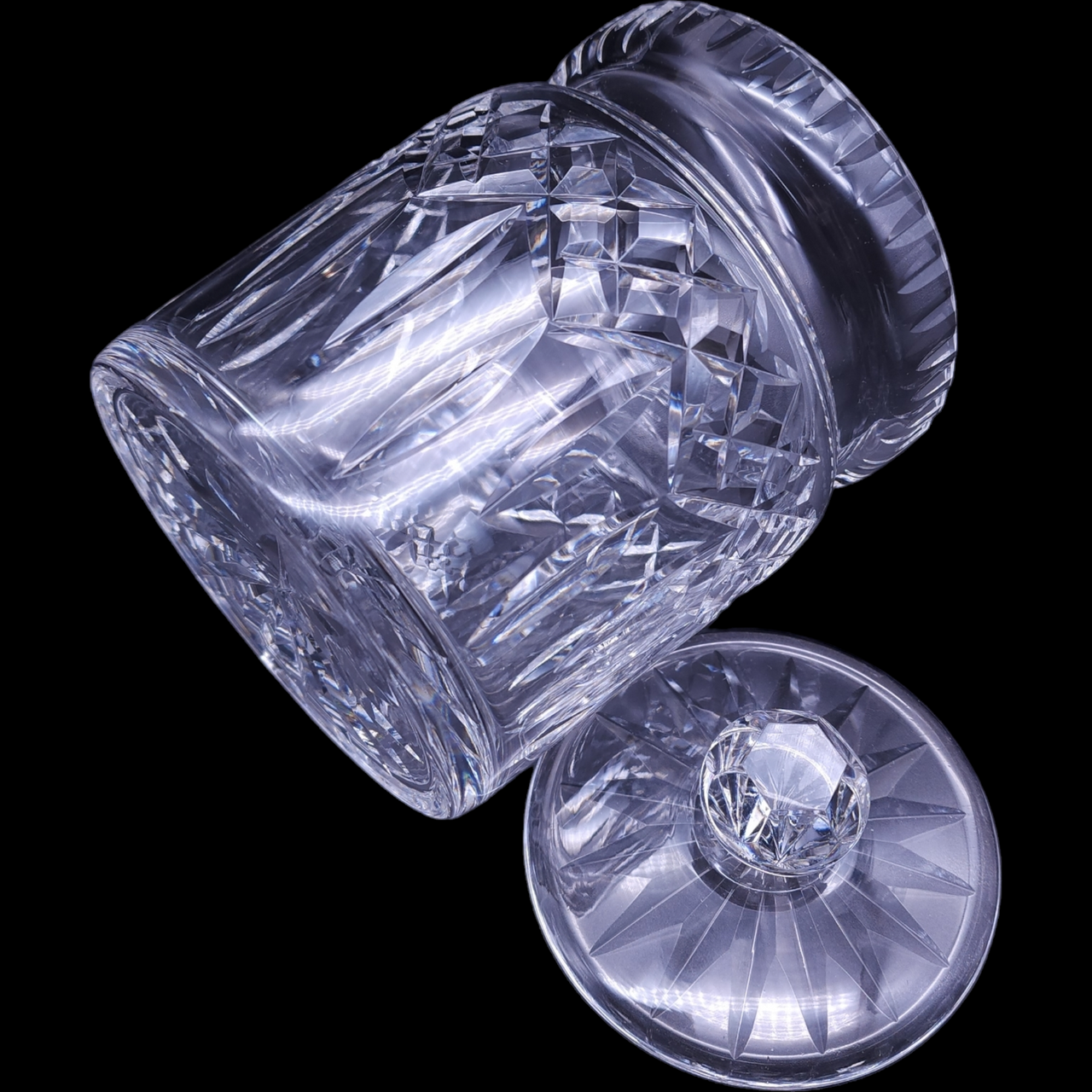 6" Waterford Crystal Lead Crystal Lismore  Biscuit Barrel & Lid