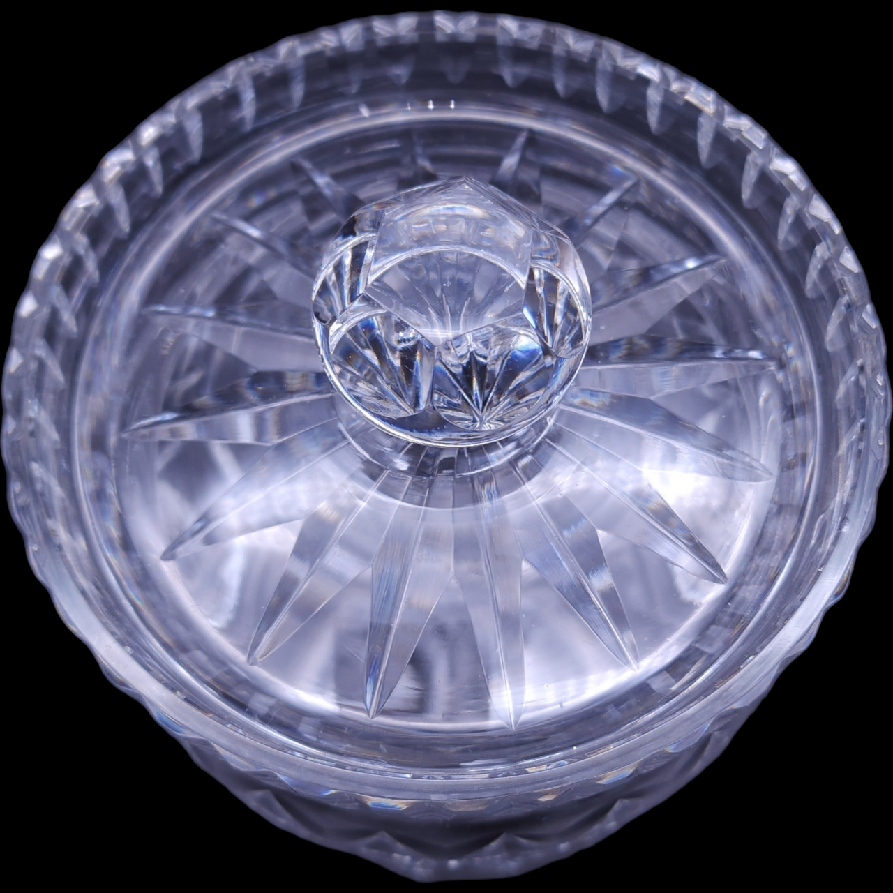 6" Waterford Crystal Lead Crystal Lismore  Biscuit Barrel & Lid