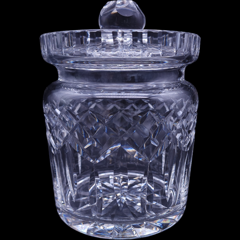 6" Waterford Crystal Lead Crystal Lismore  Biscuit Barrel & Lid