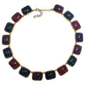 Kenneth Jay Lane KJL Multicolor Jelly Cabochon Gold Bezel Link Necklace
