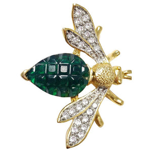 KJL Kenneth Jay Lane Wasp Fly Insect Pin Brooch  Faceted and Carved Crystals