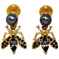 Oscar de la Renta Faux Tahitian Pearl Jeweled Fly Dangling Earring
