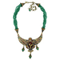 Heidi Daus Mythical Allure Jeweled Winged Scarab Multi Strand Jade Bead Necklace