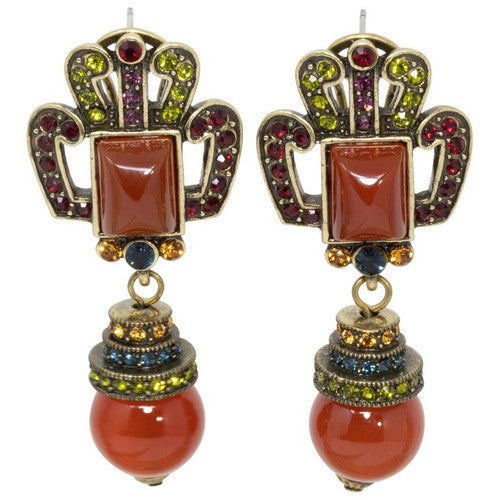 Heidi Daus Sparkle and Shine Lantern Crystal Dangling Clip Post Earrings
