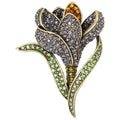 Heidi Daus Flowing Flower Pin Brooch, Crystals and Antique Brass Tone