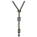 Heidi Daus Tahitian Faux Pearl Art Deco Lemon Quartz Crystal Lavalier Necklace