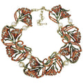 Heidi Daus Heavenly Bloom Faux Pearls Multi-Color Crystal Link Collar Necklace