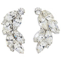 Weiss Marquise and Round Clear Crystal Cluster Clip on Earrings in Silver