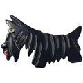 Black Bakelite Schnauzer Dog Pin Brooch, Early 1900s