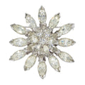Eisenberg Original Crystal Flower Star Pin Brooch in Silver, 1940s