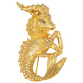 Oscar de la Renta Ram Pin Brooch in Gold, with Gold Shadow Swarovski Crystals